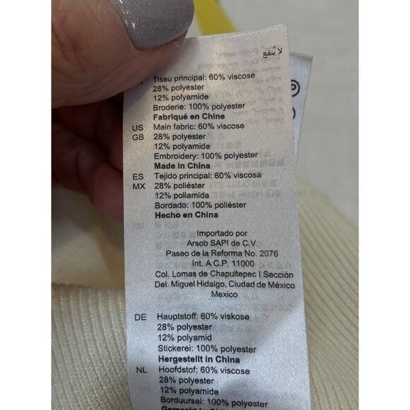 Sandro Paris Sweater Striped Slogan World Lovers Size 1/S US Multicolor Pullover - Picture 14 of 16